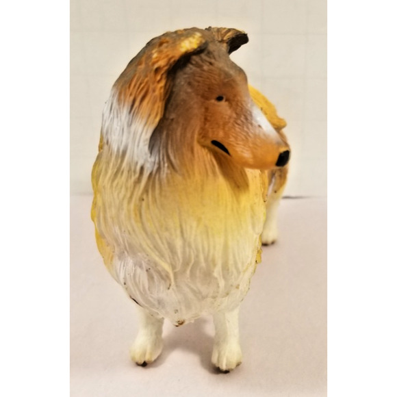 Collie Dog 3” Figurine Resin Statue Blonde Tan Golden - Picture 3 of 7
